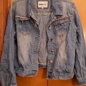 Blue Denim Jacket with Embellishments